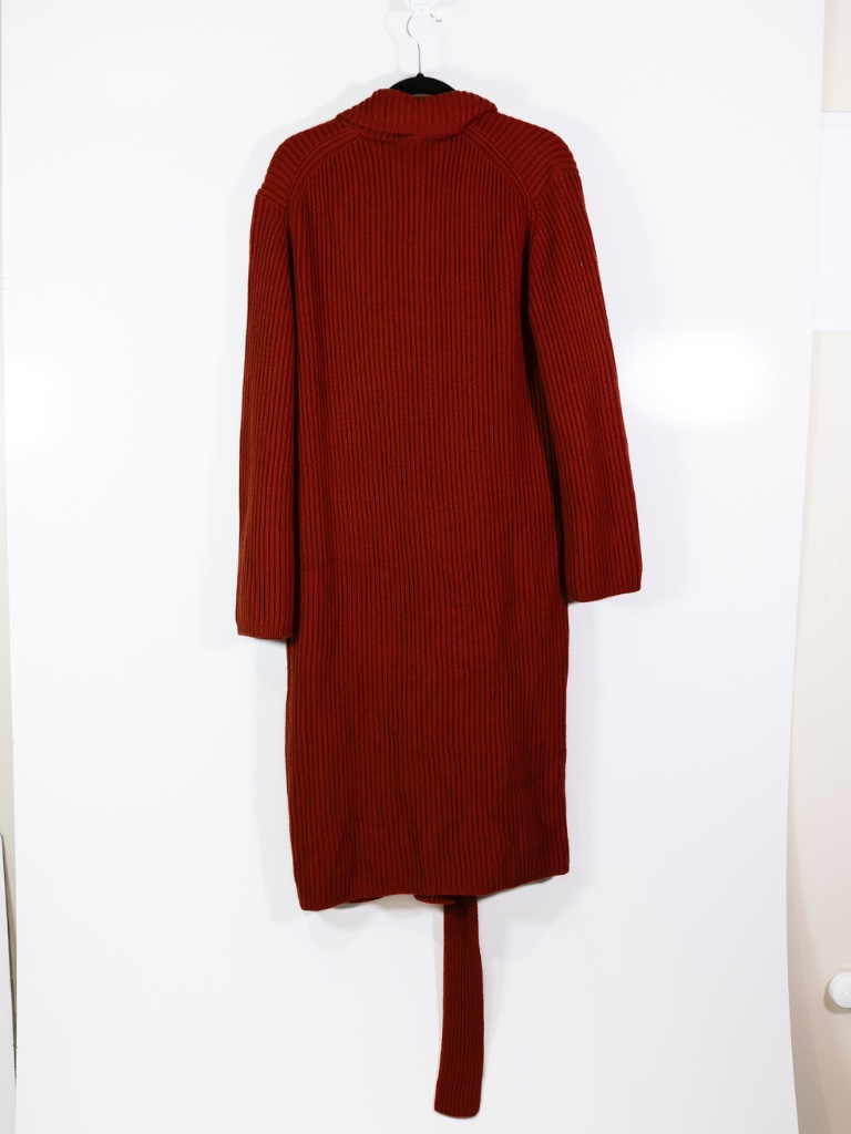 New Joseph Coat Luxe Cardigan Cotton Wool Cashmere Sweater Knit Rooibos Orange S — image 4 of 4